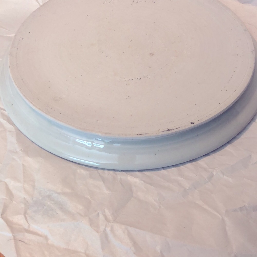 12” Studio Art Pottery Iris Plate/Platter Signed Morrison 11-94 - Picture 4 of 4